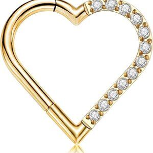 Heart Daith Piercing Jewelry Titanium 16G 8mm 10mm for Women & Men